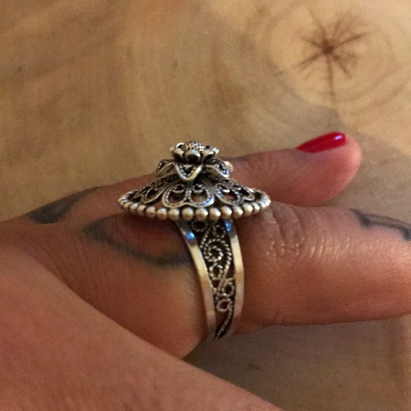 925 sterling silver ring flower mandala - Picture 4 of 5